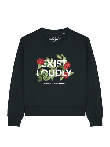 wat? Apparel Sweatshirt Exist Loudly in Schwarz