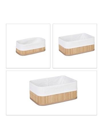 relaxdays 6 x Aufbewahrungskorb in Natur