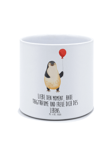 Mr. & Mrs. Panda XL Blumentopf Pinguin Luftballon mit Spruch in Weiß