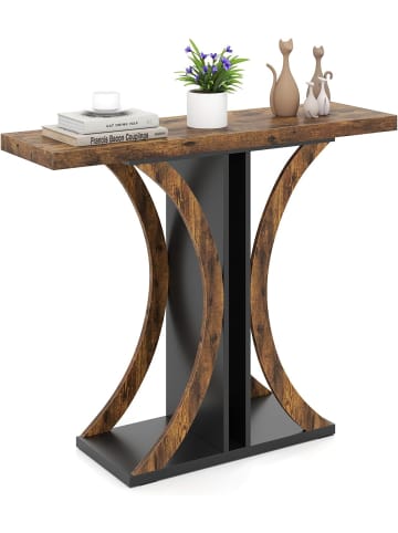 COSTWAY Konsolentisch 100 cm in Hellbraun