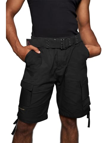 Normani Outdoor Sports Sommer-Shorts „Atacama“ mit Gürtel „Wadi“ in Schwarz