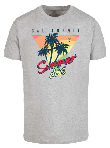 F4NT4STIC T-Shirt California Palmen Retro in grau meliert