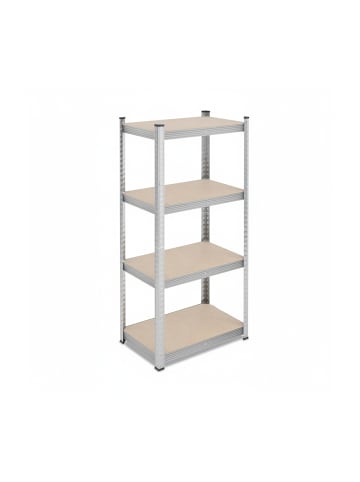 relaxdays Schwerlastregal in Silber - (B)60 x (H)138 x (T)40 cm