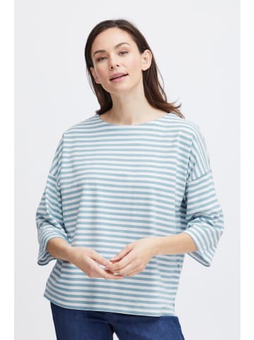 Fransa Longsleeve FRSIVA TEE 1 20611666 Modisches Halbarmshirt mit Streifen in Blau