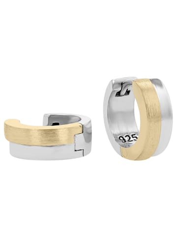 Adeliás Damen Ohrringe – Klappcreole aus 925 Silber in silber