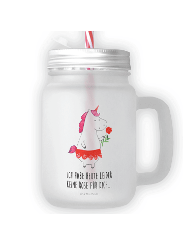 Mr. & Mrs. Panda Glas Einhorn Dame mit Spruch in Transparent