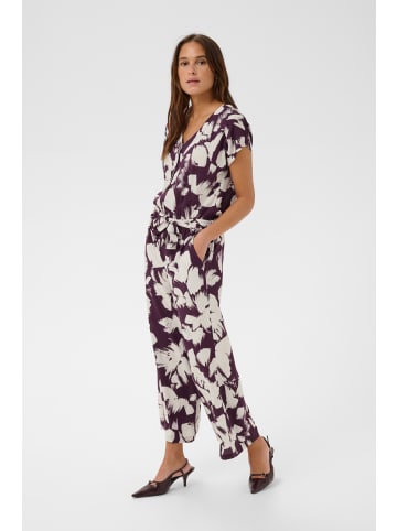 Kaffe Overall KAmira Loose fit in Blackberry Wine/Chalk Flowers