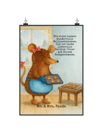 Mr. & Mrs. Panda Poster Maus Kekse Design mit Spruch in Weiß