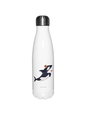 Mr. & Mrs. Panda Thermosflasche Orca Zylinder ohne Spruch in Weiß