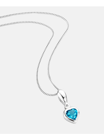 Diamant L'éternel Halskette mit Anhänger aus 375 Weißgold mit Diamant mit Topas Herz-Design in ...
