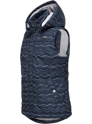 ragwear Steppweste Marrin Chevron in Navy