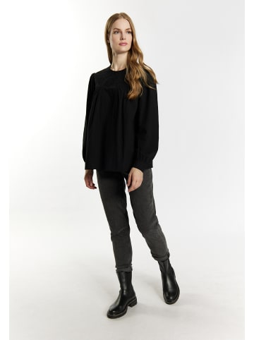 DreiMaster Damen Langarmbluse in Schwarz
