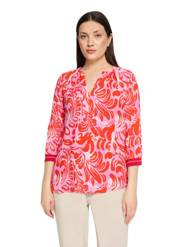 CARTOON Casual-Bluse mit Rippbündchen in Pink/Red
