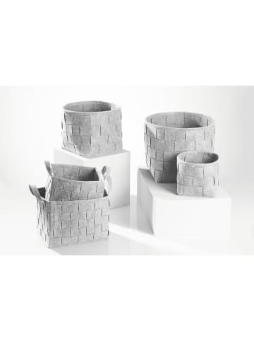 N8WERK Aufbewahrungskorb Filz 40cm hellgrau  grau