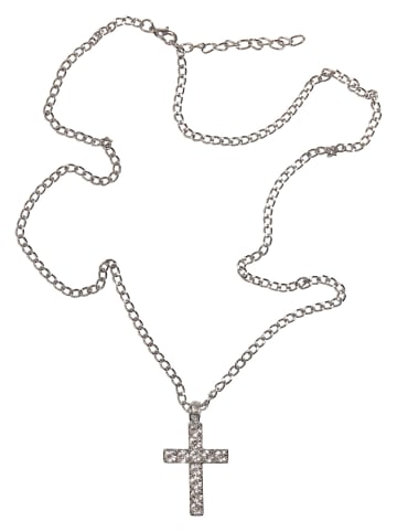 Urban Classics Urban Classics Unisex Diamond Cross Necklace in silver