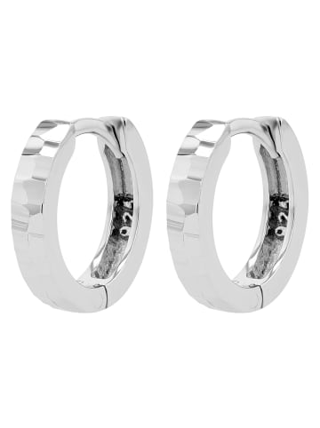 Adeliás Damen Ohrringe – Klappcreole aus 925 Silber in silber