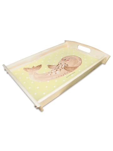 Mr. & Mrs. Panda Tablett Robbe Liegen ohne Spruch in Gelb Pastell