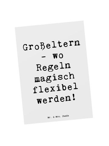 Mr. & Mrs. Panda Postkarte Spruch Großeltern Magie mit Spruch in Weiß