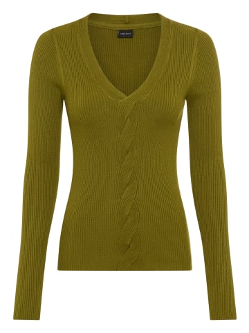 Laura Scott V-Ausschnitt-Pullover in grün mélange