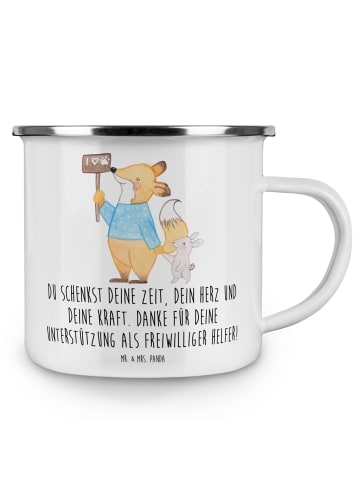 Mr. & Mrs. Panda Becher Emaille Freiwilliger Dank mit Spruch in Weiß