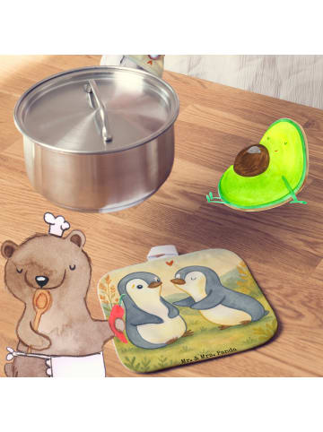 Mr. & Mrs. Panda Topfuntersetzer Pinguine trösten Design ohne Sp... in Weiß