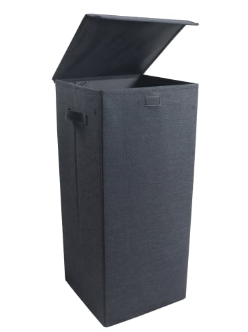 VCM  Wäschekorb Wäschebox Stoffbox mit Deckel Dreso L in Anthrazit