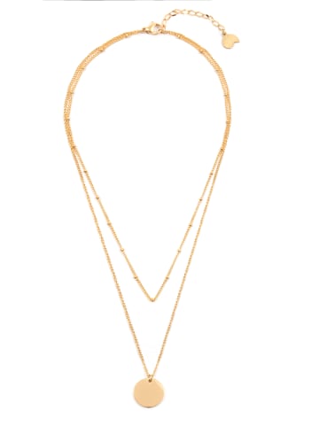 Hey Happiness 2er-Set: Ketten Geo Plättchen Edelstahl in Gold