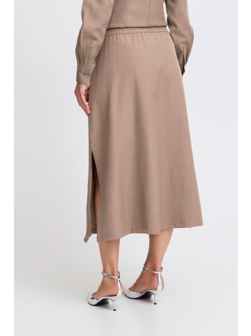 b. young BYMMIDDE LONG SKIRT - LIGHT WOVEN Loose fit in Walnut Melange