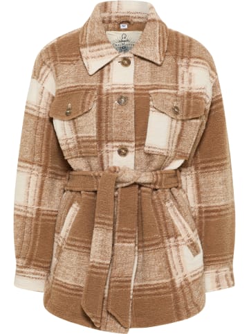 DreiMaster Damen Übergangsjacke Im Karo-Muster in Kariert Beige Braun