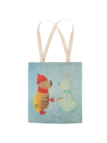 Mr. & Mrs. Panda Stofftasche Nachtfalter Schneemann ohne Spruch in Eisblau