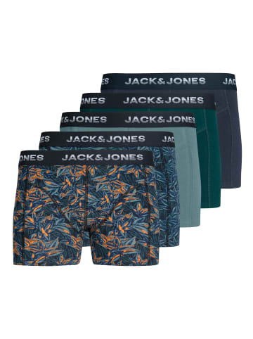 Jack & Jones Boxershort 5er Pack in Grün/Blau/Schwarz