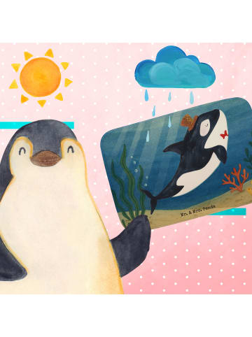 Mr. & Mrs. Panda Badeteppich Orca Zylinder Design ohne Spruch in Weiß