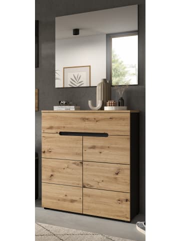 Inn.Furn Garderobe Set 2-teilig Eiche Artisan und grau 80 cm mit Soft-Close
