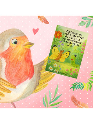 Mr. & Mrs. Panda Klappkarte Raupe Schmetterling Design mit Spruch in Weiß