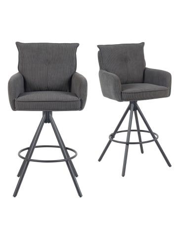 DUBI Möbel 2er-Set: Barhocker Nila in Anthrazit - (B)55 x (H)102 x  (T)58 cm