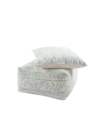 Kayoom Retro Sitzkissen Paramount Pouf & Cushion Set 80cm x 80cm in elfenbein - mint