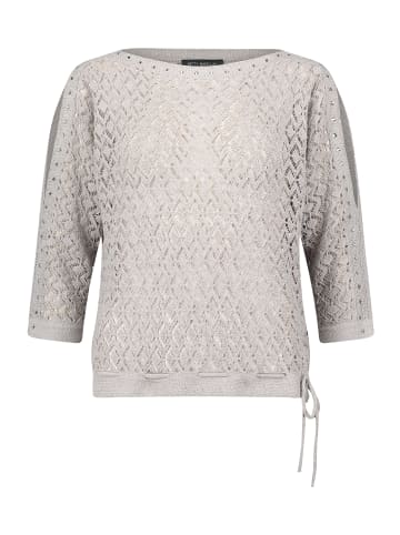 Betty Barclay Lochstrick-Pullover mit Lochmuster in Light Stone