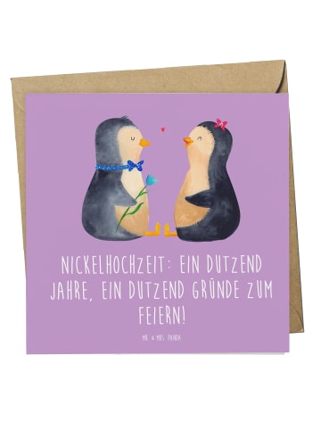 Mr. & Mrs. Panda Deluxe Karte 12 Hochzeitstag Nickelhochzeit mit... in Lavendeltraum