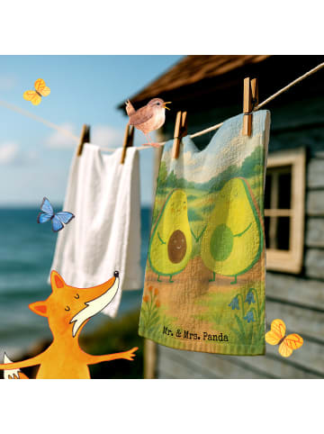Mr. & Mrs. Panda Handtuch Klein Avocado Pärchen Design ohne Spruch in Weiß