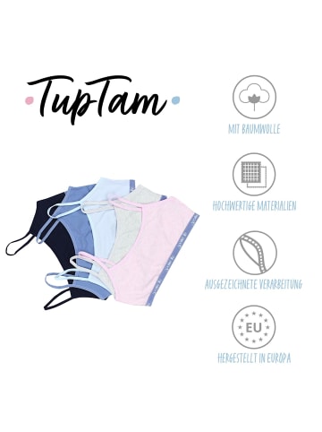 TupTam Mädchen Bustier mit Spaghettiträger 5er Pack in blau