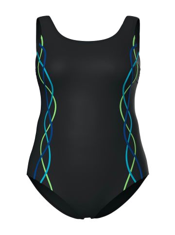 Ulla Popken Badeanzug in schwarz