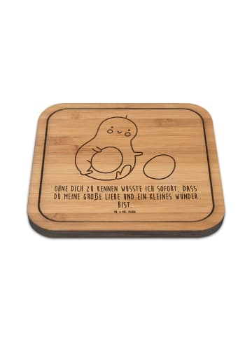 Mr. & Mrs. Panda Untersetzer Kork Avocado Kern rollt mit Spruch in Transparent