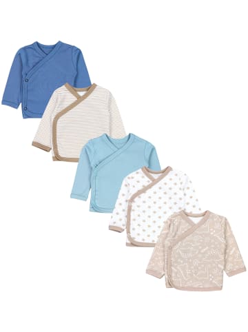 TupTam Baby Jungen Langarm Wickelshirt 5er Set in beige Modell 1