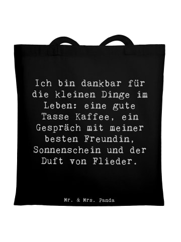 Mr. & Mrs. Panda totebag Spruch Dankbarkeit für kleine Dinge mit... in Schwarz