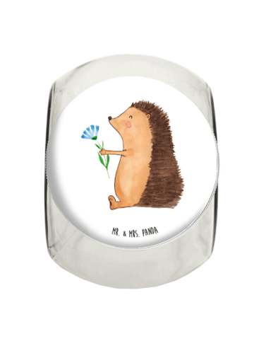 Mr. & Mrs. Panda Bonbonglas Igel Blumen ohne Spruch in Weiß