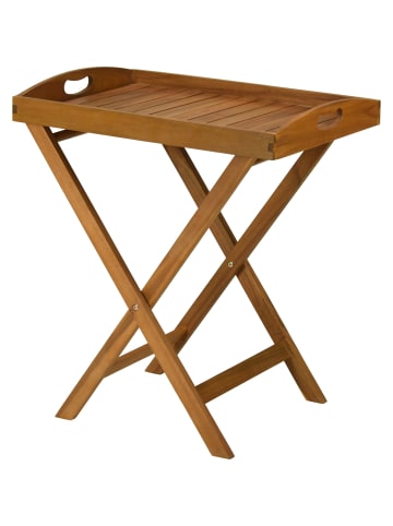 Ambiance Holztisch mit abnehmbarem Serviertablett in Braun, (B) 42,5 x (H) 63 x (L) 60 cm