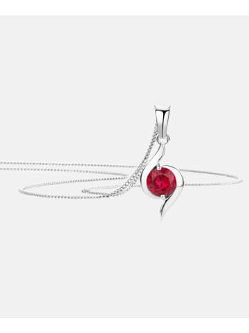 Diamant L'éternel Halskette mit Anhänger aus 375 Weißgold mit Rubin