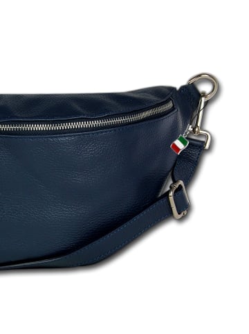 Florence Gürteltasche Leder blau ca. 37cm