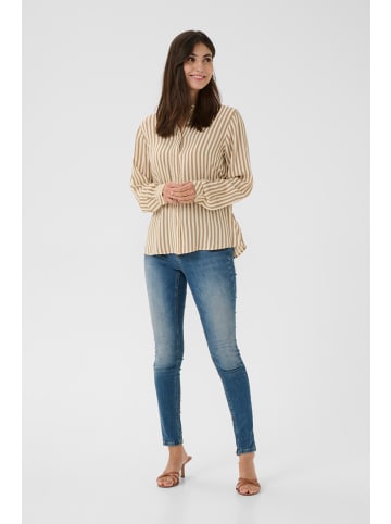 CULTURE Langarm-Hemd CUdenia in Dune/White Stripe
