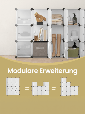 SONGMICS Standregal Damion in Weiß - (B)93 x (H)123 x (T)31 cm